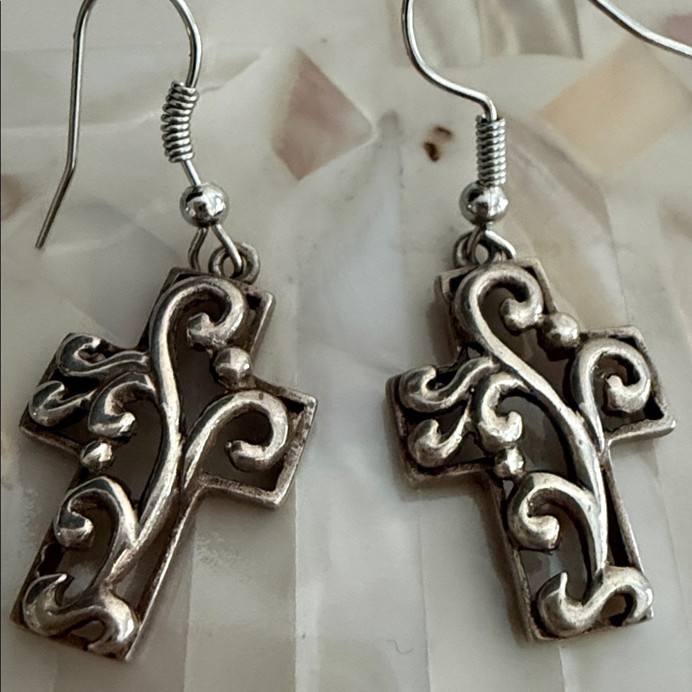 Any offers accepted 🎉Sterling Silver Cross Earrings - Picture 2 of 3